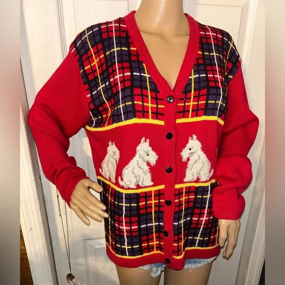 Y2K Vintage Terazzo red sweater - a classic piece for any season knitwear - Picture 4 of 6